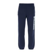 Blauwe katoenen joggers - Stijlvol en comfortabel Sporty & Rich , Blue...