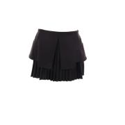 Zwarte Geplooide Jersey Rok met Taille-inzet Andrea Adamo , Black , Da...