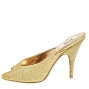 Pre-owned Fabric heels Moschino Pre-Owned , Yellow , Dames