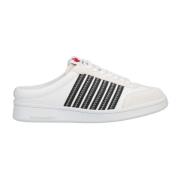 Witte Leren Sneakers met Suède Detail Dsquared2 , White , Dames