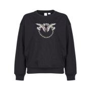 Sweatshirt met Love Birds borduursel Pinko , Black , Dames