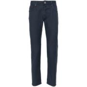 Klassieke Slim Fit Navy Blauwe Jeans Incotex , Blue , Heren