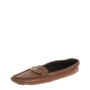 Pre-owned Leather flats Carolina Herrera Pre-owned , Brown , Dames