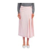 Roze Linnen en Viscose Rok P.a.r.o.s.h. , Pink , Dames