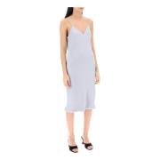 Crepe Satin Slip Jurk Norma Kamali , Gray , Dames