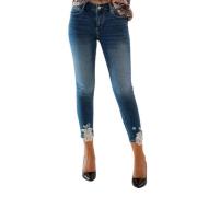 Skinny Jeans met Push-Up Effect en Kantapplicaties Fracomina , Blue , ...