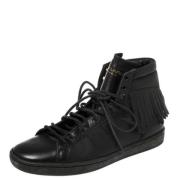 Pre-owned Leather sneakers Yves Saint Laurent Vintage , Black , Dames