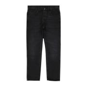 Zwarte Katoenen Jeans met Logo Detail Gucci , Black , Heren