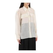 Oversized Organza Shirt Khaite , Beige , Dames