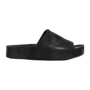 Zwarte Nubuck Leren Slides UMA Wang , Black , Dames