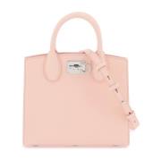 Studio Box Handtas met Gancini Motief Salvatore Ferragamo , Pink , Dam...