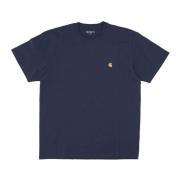 Man Chase T-Shirt - Blauw/Goud Carhartt Wip , Blue , Heren