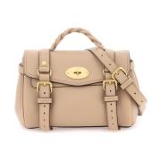 Alexa Mini tas van generfd leer Mulberry , Beige , Dames