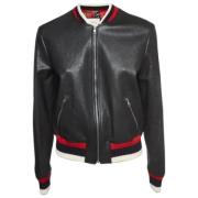 Pre-owned Leather outerwear Gucci Vintage , Black , Dames