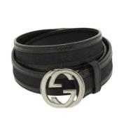 Pre-owned Leather belts Gucci Vintage , Black , Dames