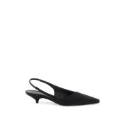 Satin Slingback Pumps met Kitten Heel Loulou Studio , Black , Dames