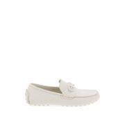 Leren loafers met Gancini-detail Salvatore Ferragamo , White , Heren