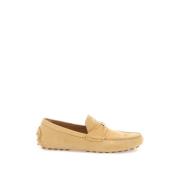 Nubuck Loafers met Gancini-detail Salvatore Ferragamo , Beige , Dames