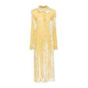 Koninklijk Gele Fluweel Jurk Jil Sander , Yellow , Dames