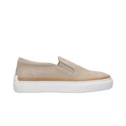 Lichtgrijze Slip-on Sneakers met Nubuck Bovenwerk Tod's , Gray , Heren