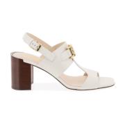 Kate Leren Sandalen met Gouden Ketting Tod's , White , Dames