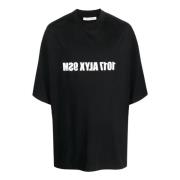 Zwarte katoenen T-shirt met logo print 1017 Alyx 9SM , Black , Heren