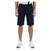 Sportieve shorts van viscosemix met logoprint Emporio Armani EA7 , Blu...