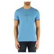Slim Fit Katoenen T-Shirt met Logo Tommy Hilfiger , Blue , Heren
