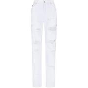 Hoge taille rechte pijp jeans Dolce & Gabbana , White , Dames