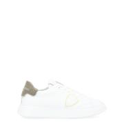 Witte Leren Sneaker met Groene Denim Accent Philippe Model , White , H...