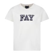 Korte Mouw Ivory Katoenen T-Shirt Fay , Beige , Unisex