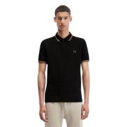 Zwarte Twin Tipped Polo Shirt Fred Perry , Black , Heren