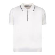 Polo T-shirt met contrasterende randen Canali , White , Heren