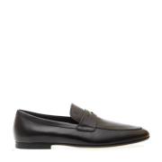 Zwarte leren mocassin met leren zool Tod's , Black , Heren