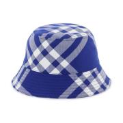 Check Bucket Hat Burberry , Blue , Heren