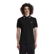 Zwarte Twin Tipped Polo Shirt Fred Perry , Black , Heren