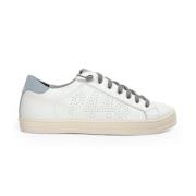 Witte Sneakers met Grijze Details P448 , White , Heren