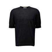 Zwart Crepe T-Shirt - Heren Filippo De Laurentiis , Black , Heren