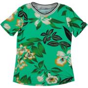 Groene T-shirt met bloemenprint Geisha , Green , Heren