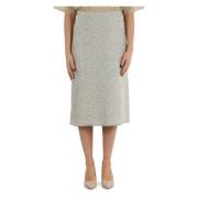 Tweed Rok met Metallic Draad Fabiana Filippi , Beige , Dames