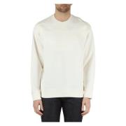 Dubbel Jersey Katoenen Sweatshirt Emporio Armani , White , Heren