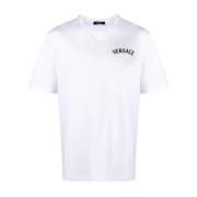 Milano Stamp Geborduurde T-shirts en Polos Versace , White , Heren