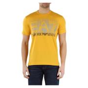 Katoenen Logo T-shirt Emporio Armani EA7 , Yellow , Heren