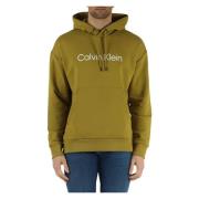 Katoenen Hoodie met Logo Calvin Klein , Green , Heren