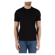 Essentiële Katoenen T-shirt met Bedrukt Logo Emporio Armani , Black , ...