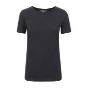 Basis Katoenen T-shirt Max Mara Weekend , Black , Dames