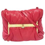 Pre-owned Leather clutches Miu Miu Pre-owned , Pink , Dames