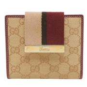Pre-owned Coated canvas wallets Gucci Vintage , Beige , Dames