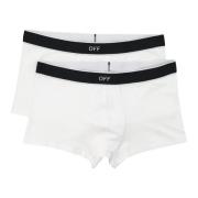 Witte Boxershorts met Elastische Tailleband Off White , White , Heren