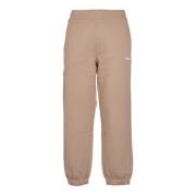 Beige Broek met Elastische Taille Msgm , Beige , Heren